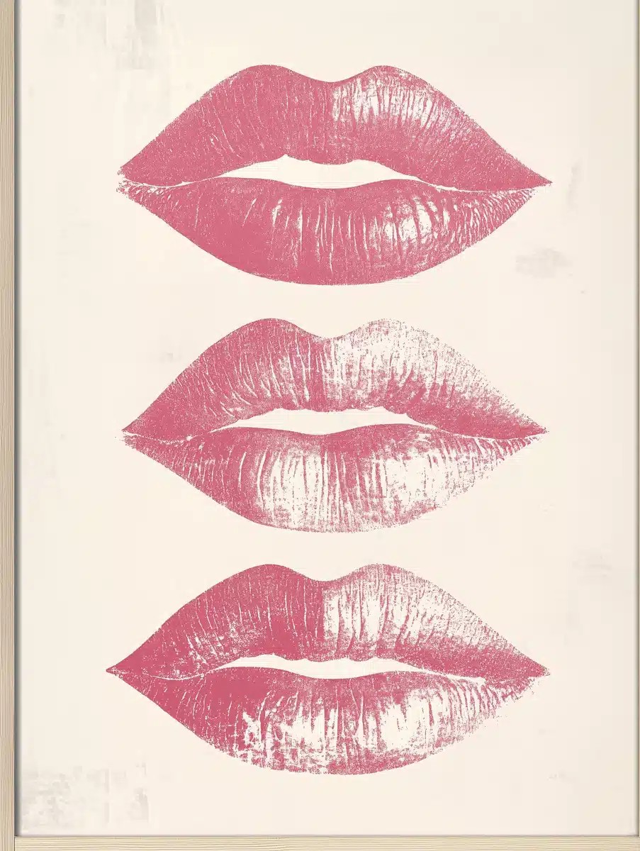 Minimalist Kiss Marks Illustration
