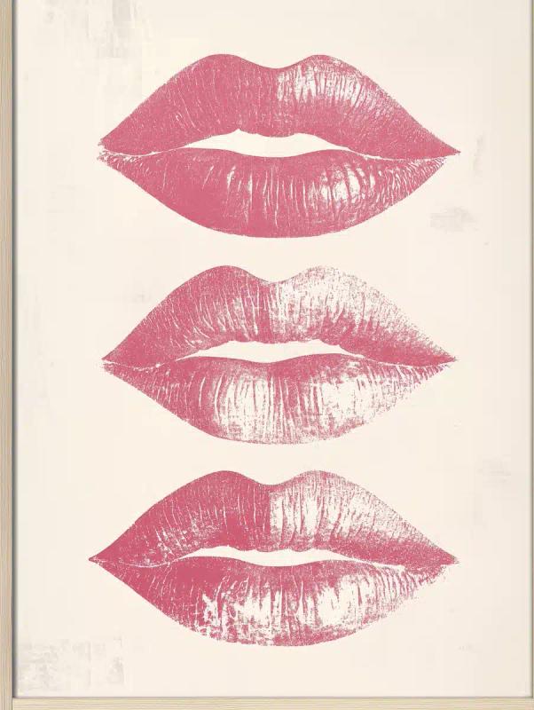 Minimalist Kiss Marks Illustration