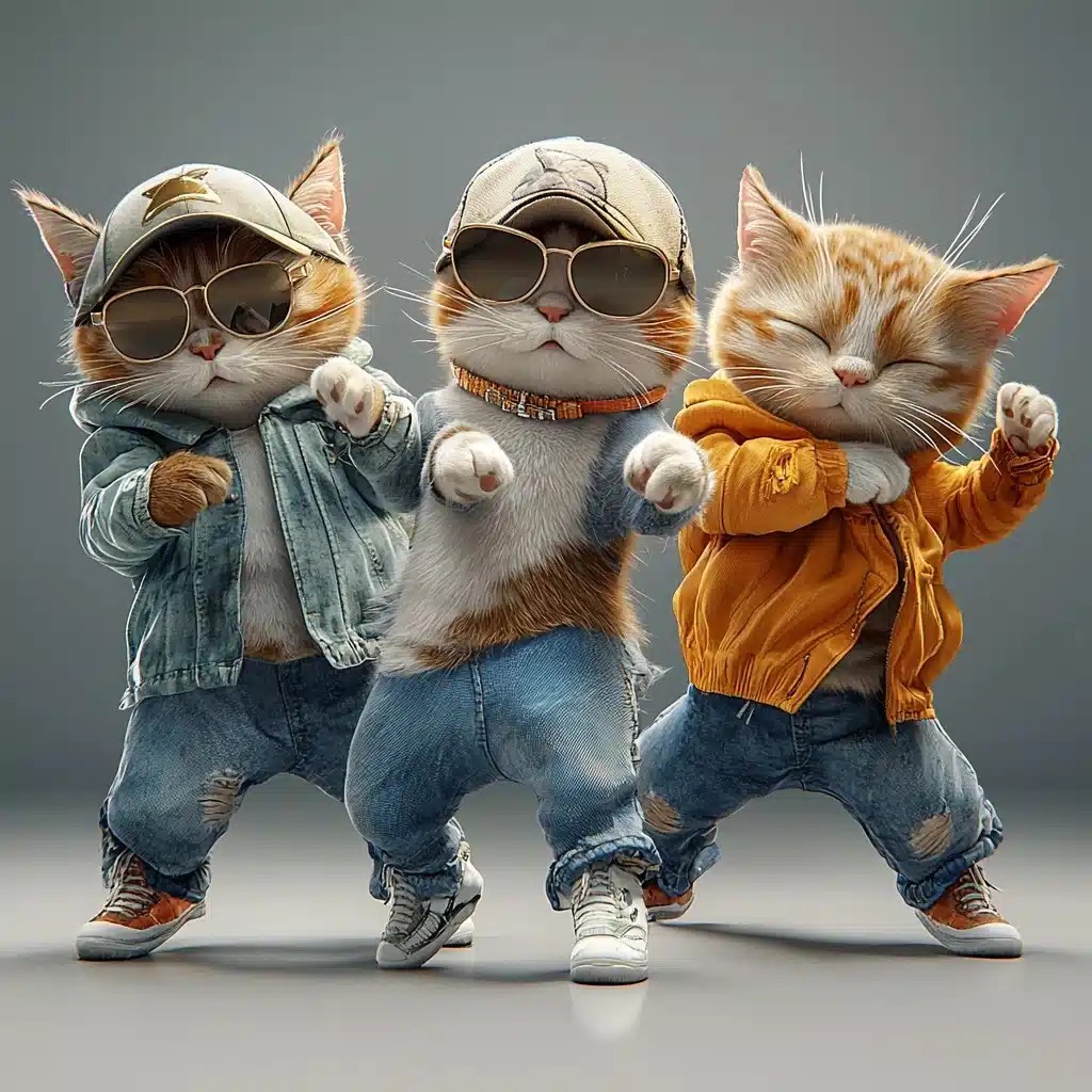 Pixar 3D Breakdancing Cats