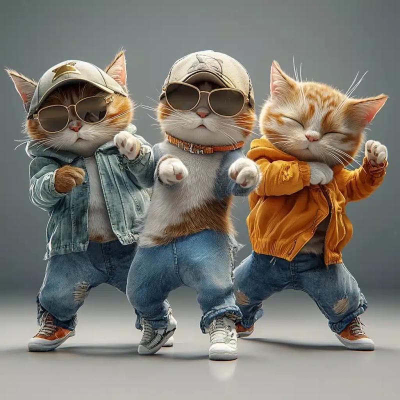 Pixar 3D Breakdancing Cats