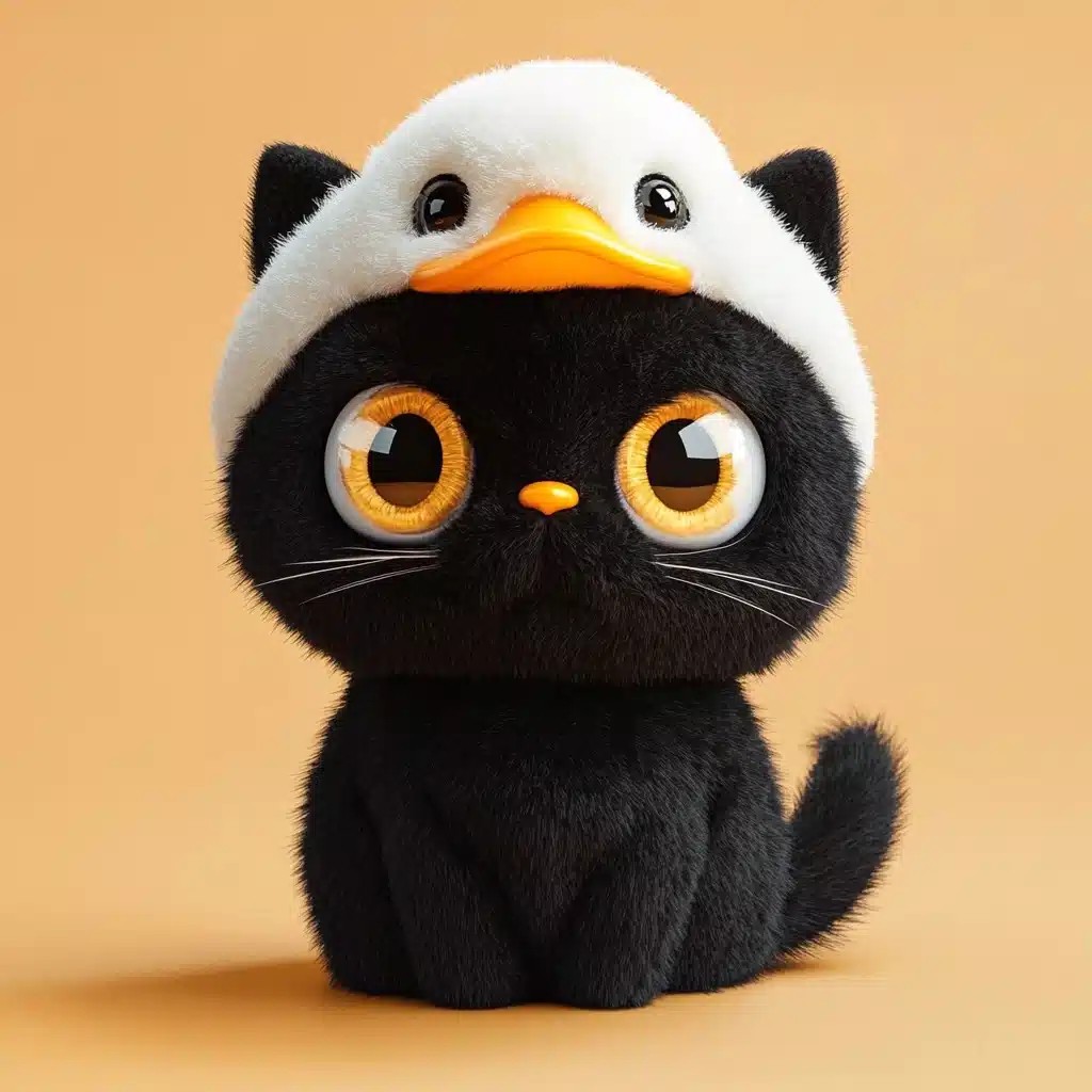 3D Plush Black Cat
