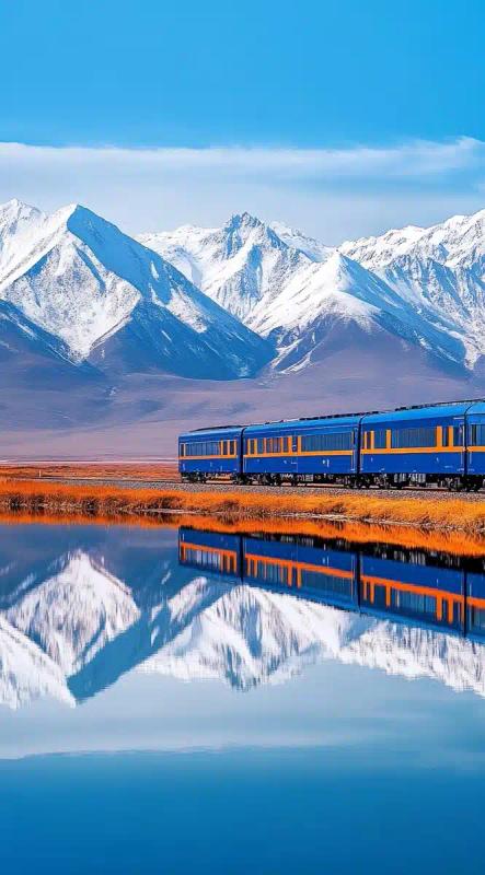 Train Reflection in Gannan