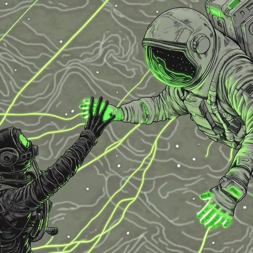 Futuristic Connection Astronaut and Diver