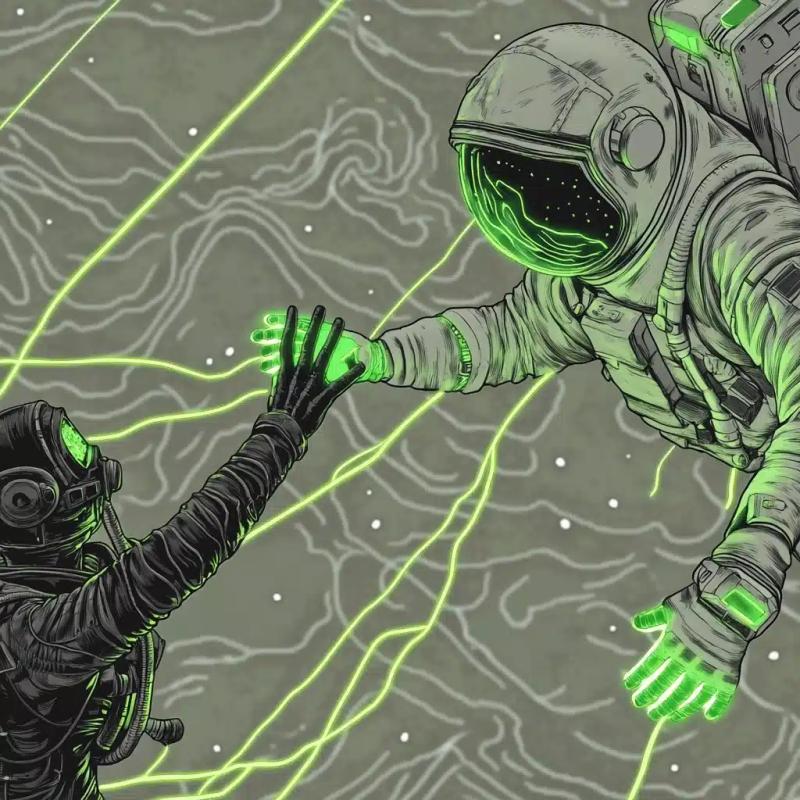 Futuristic Connection Astronaut and Diver