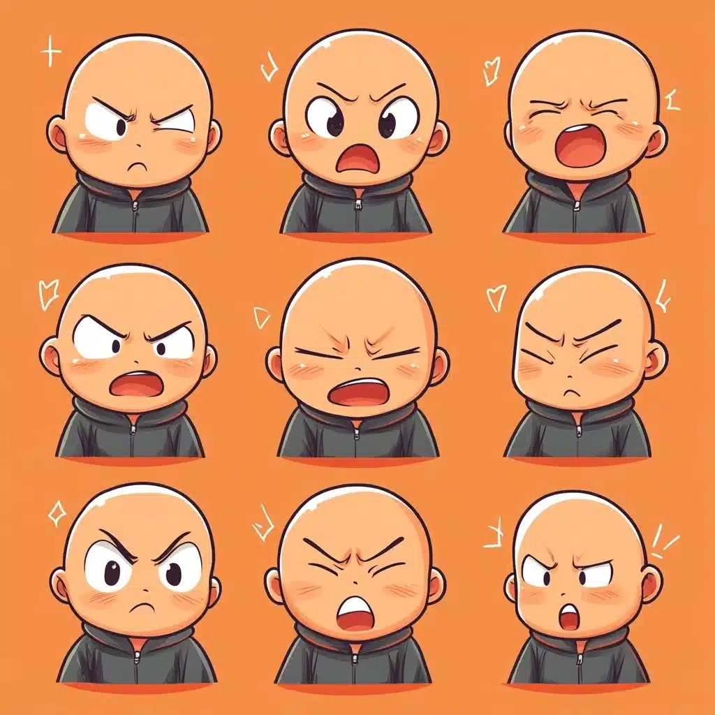 Mischievous Boy Emoticons Matrix