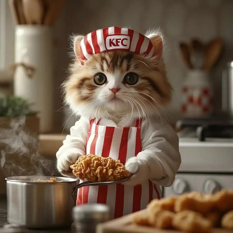 Cat Chef in Kitchen