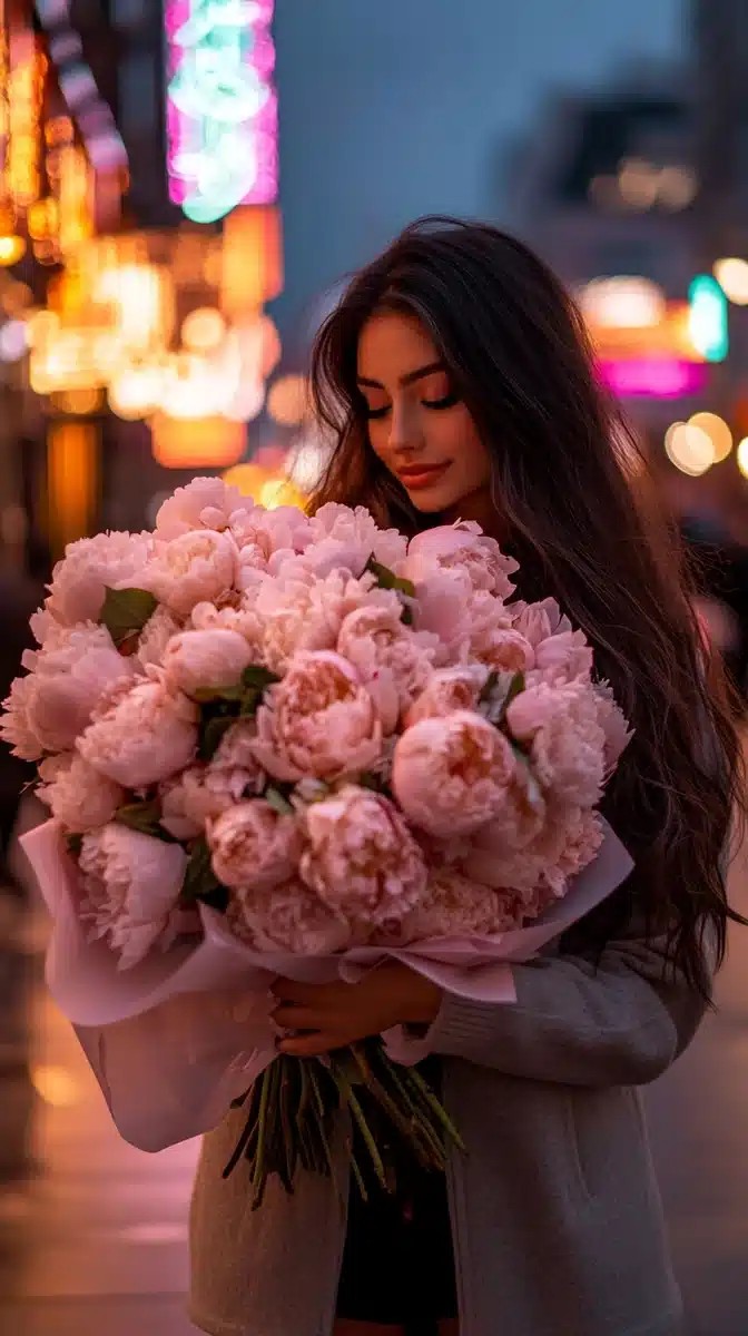 Urban Elegance with Peonies