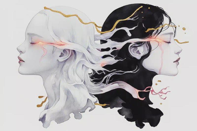 Watercolor Gemini Profiles
