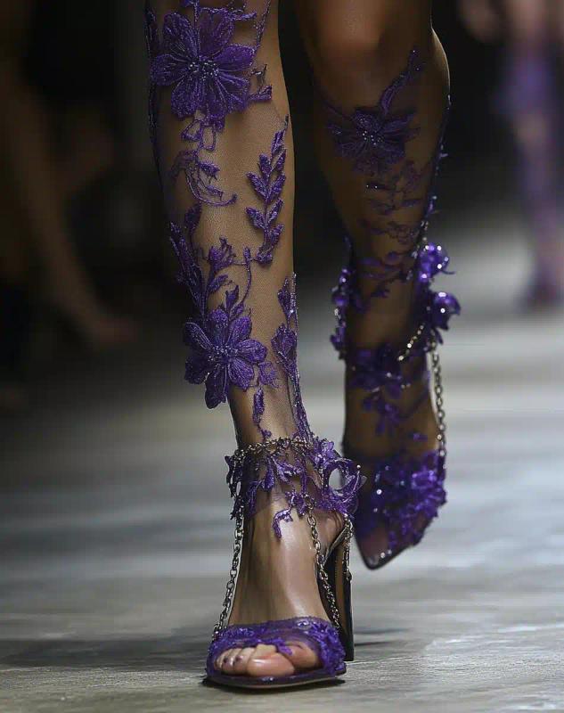 Purple Sandals with Chains