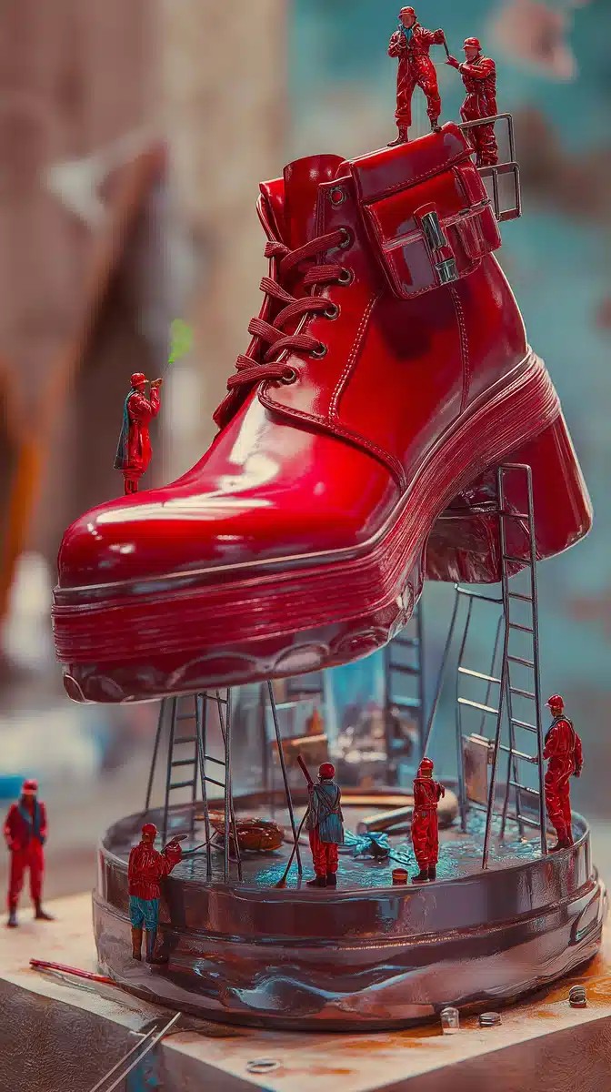 Macro Photography of Platform Shoe