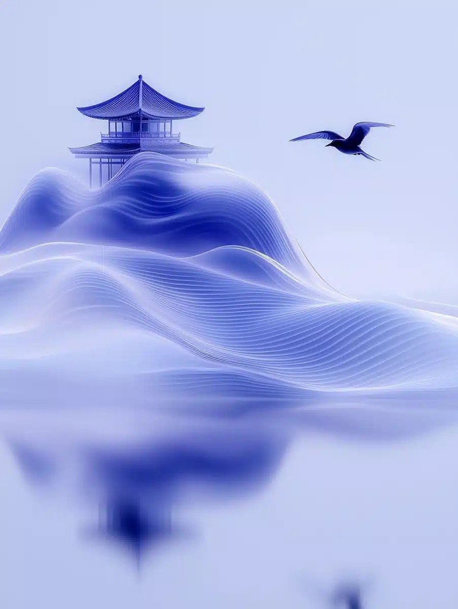 Delicate Landscape with Swallows
