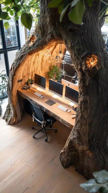 Tree Trunk Workspace Design