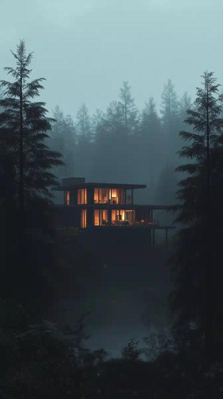 Modern Cabin in Forest