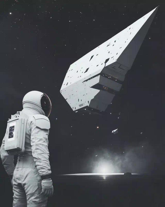 Minimalist Sci-Fi Astronaut Scene