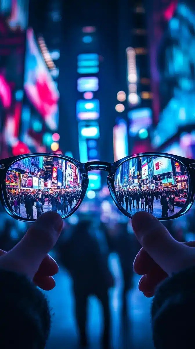 Urban Reflection in Glasses