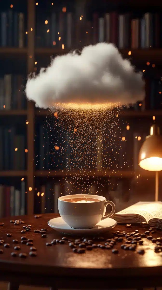 Surreal Coffee Cloud Scene