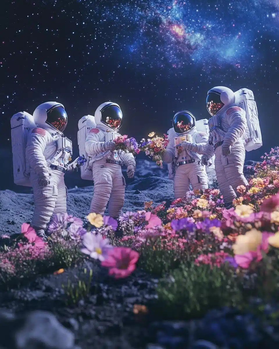 Cinematic Astronauts on Moon