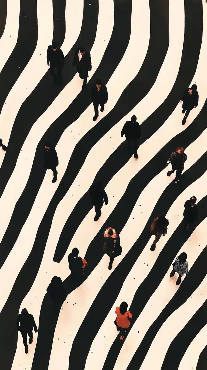 Aerial Urban Crosswalk Photography