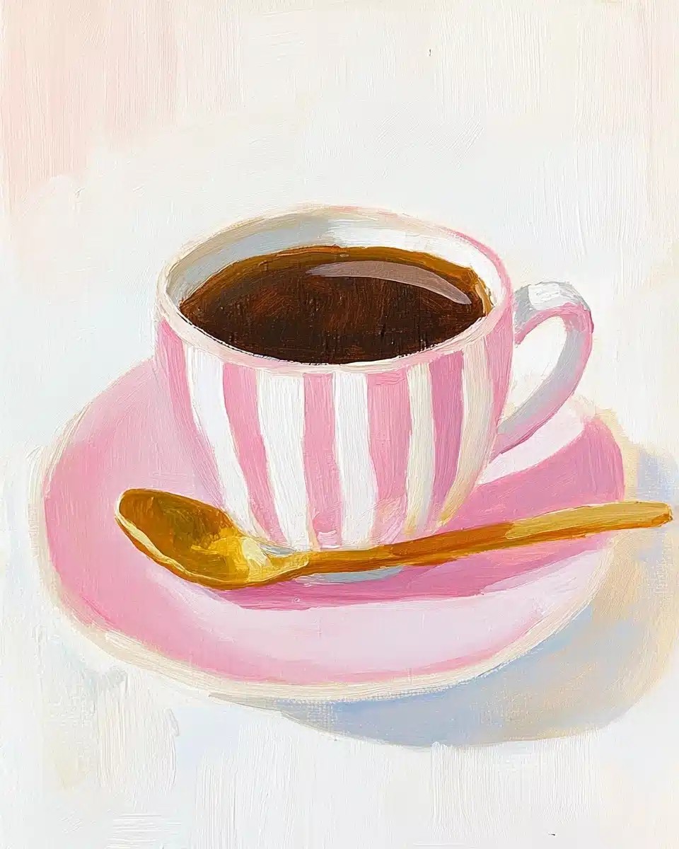 Minimalist Coffee Teacup Painting