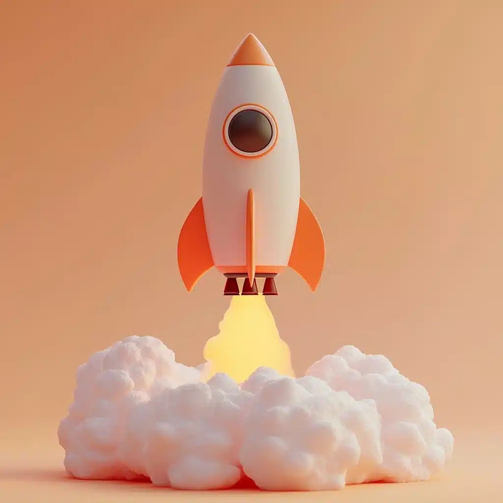 3D Rocket with Clay Texture