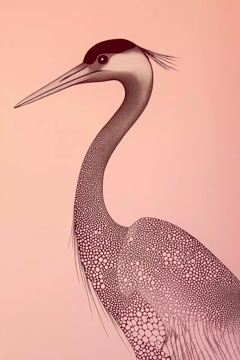 Glowing Dot Crane Illustration