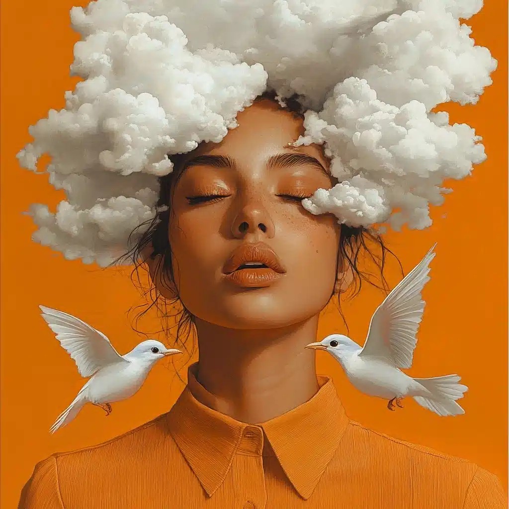 Realistic Woman with Birds