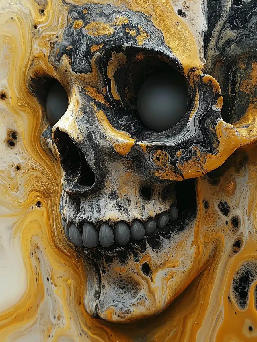 Golden Skull in Rainbow Pool