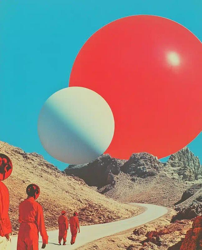 Psychedelic Mountain Road Collage