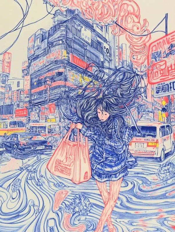 Tokyo Night Rain Scene