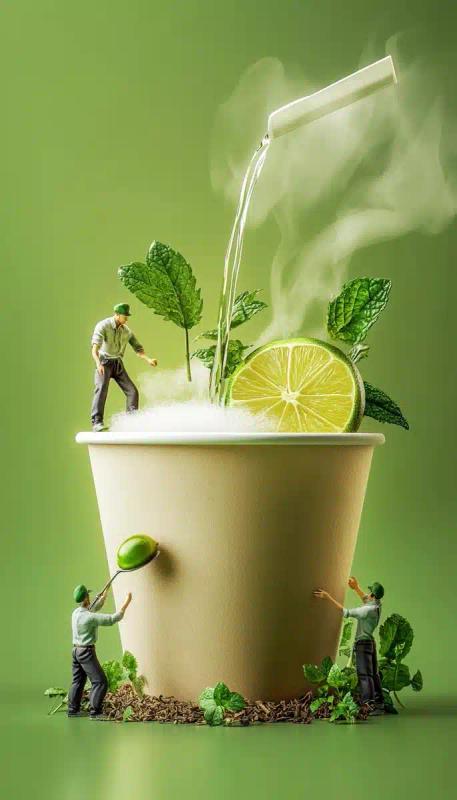 Realistic Tea Preparation Scene