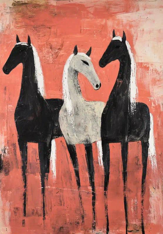 Klee-Style Horses in Profile