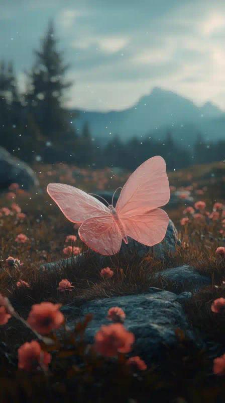 Glass Butterfly in Meadow