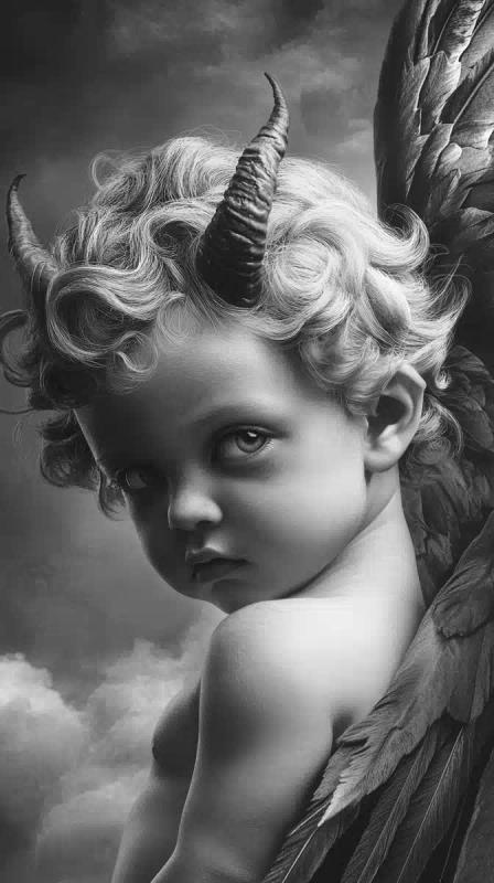Cherub-Demon Hybrid Portrait
