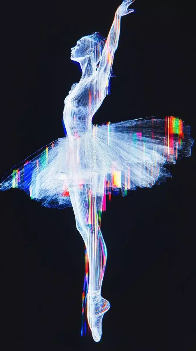 Abstract Holographic Ballerina Performance