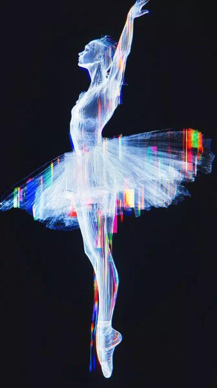 Abstract Holographic Ballerina Performance