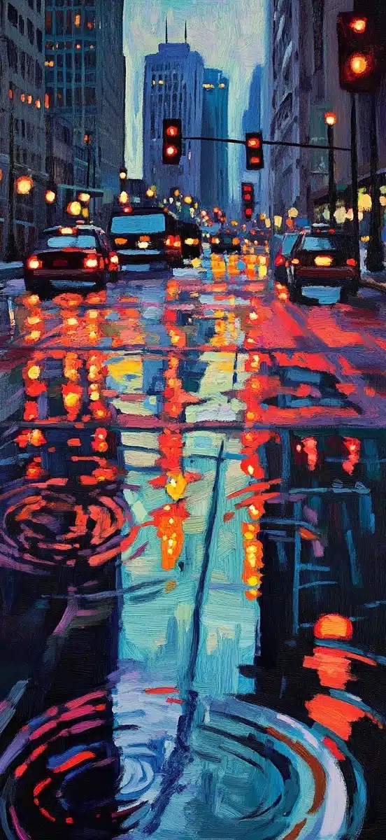 Urban Reflections in Bold Colors