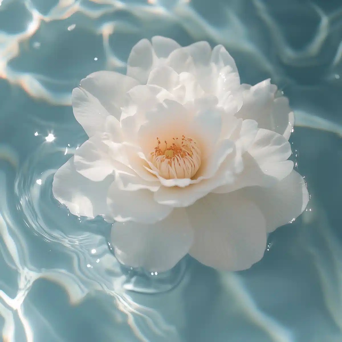 Minimalist Camellia on Water