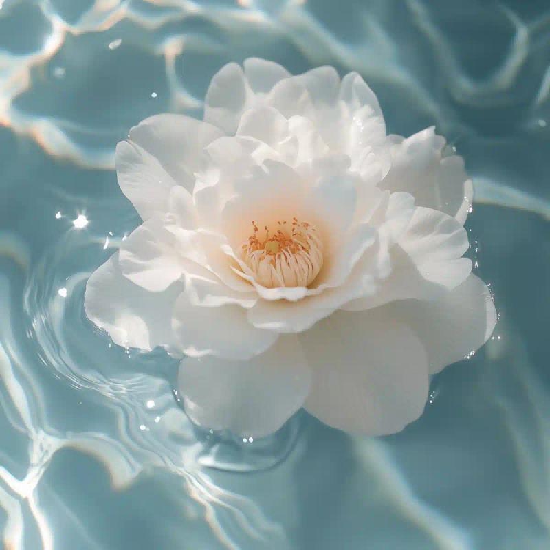 Minimalist Camellia on Water