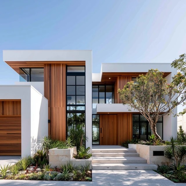 Modern White Wood House
