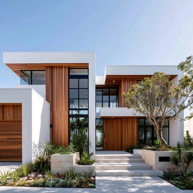 Modern White Wood House