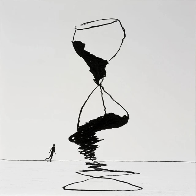 Mixed Sand and Mercury Hourglass