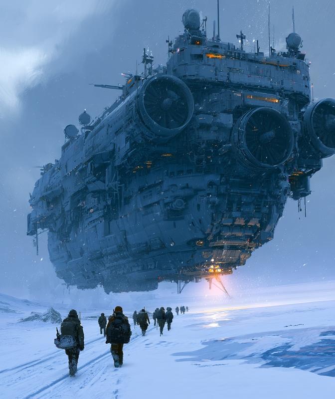 Sci-Fi Spaceship Landing