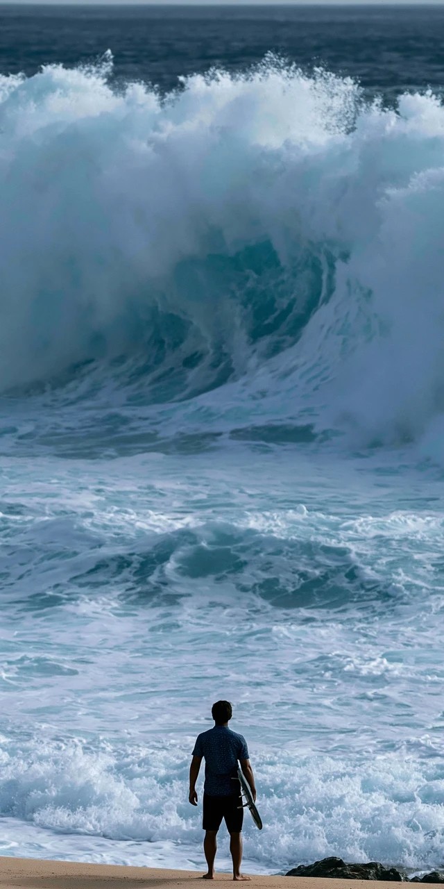 Surfer and Giant Wave