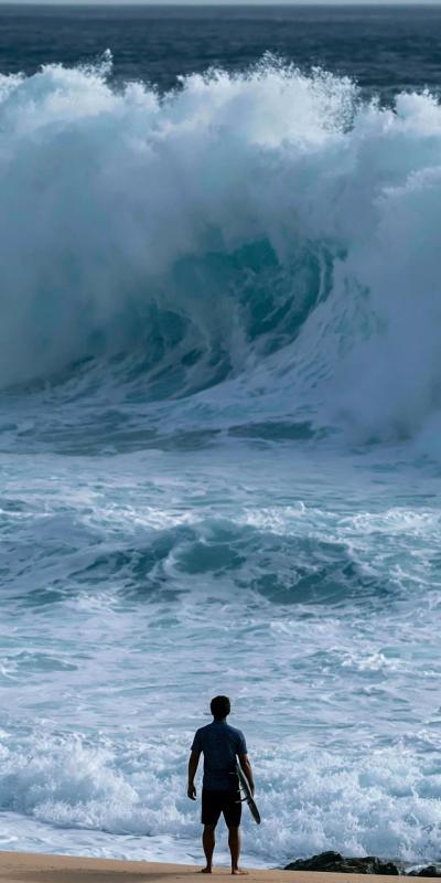 Surfer and Giant Wave