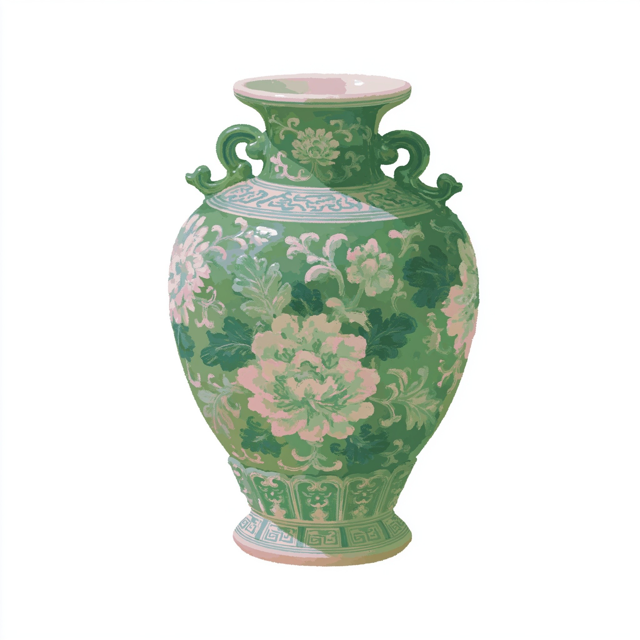 Green Porcelain Illustration