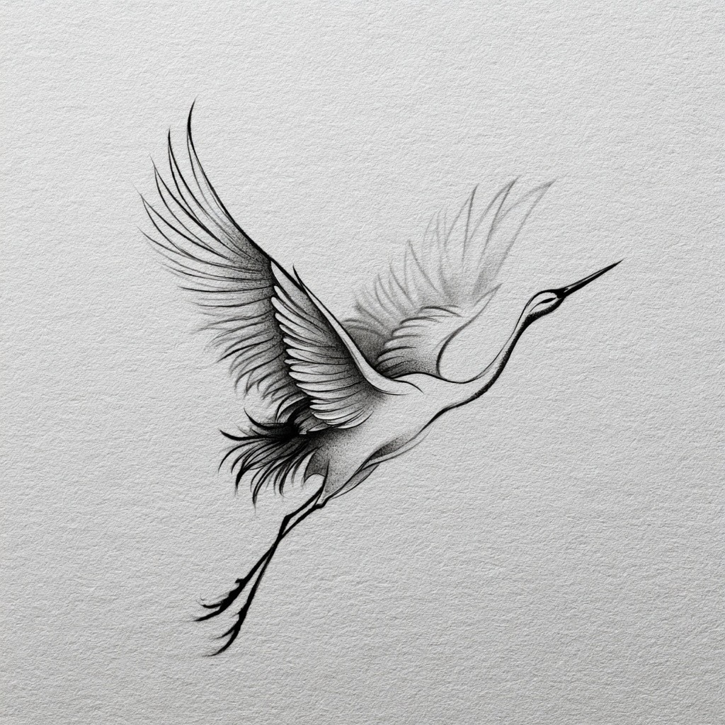 Crane Tattoo Idea
