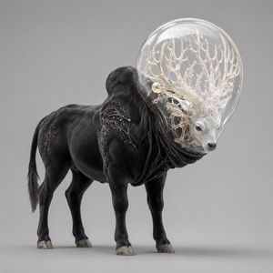 玻璃球鹿角公牛生物