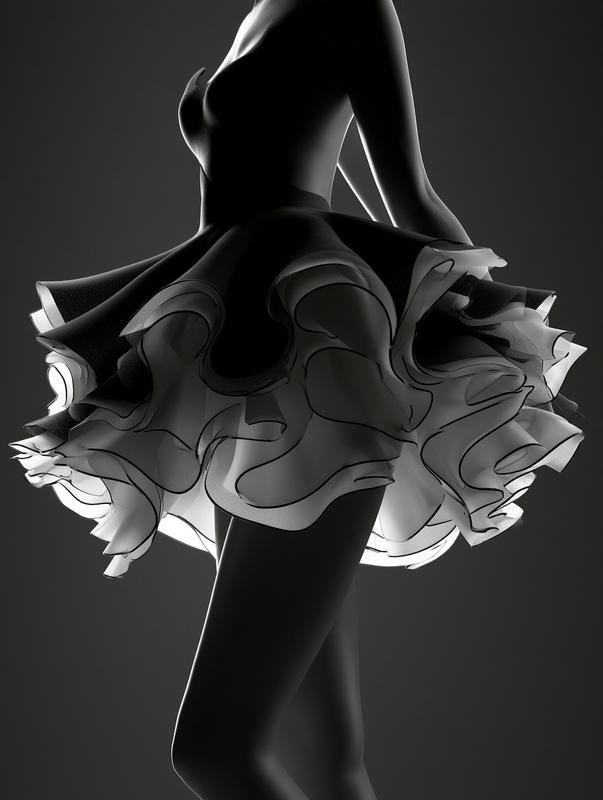 A short skirt made by foam black and white...
