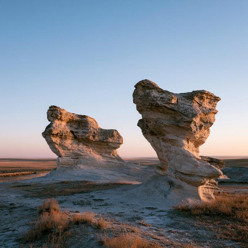 unique rock formations on a clear morning detailed landscape...