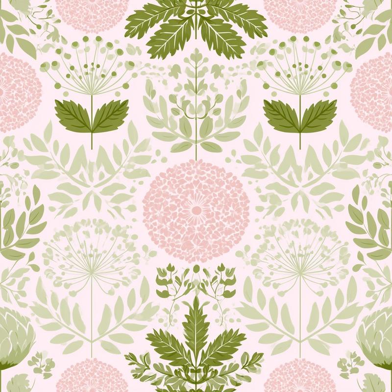 light pink hues with light green accents in a...